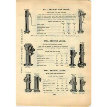 1906 ADVERTISEMENT Railroad Ball Bearing Bridge Jack Double Speed Railway Car