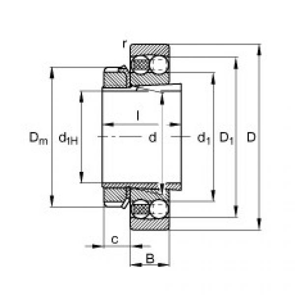 FAG Rolamento autocompensador de esferas - 2216-K-TVH-C3 + H316 #1 image