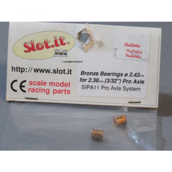 SLOT. IT 1:32 SLOT CAR BRONZE BEARINGS 2.42mm FOR 2.38mm (3/32&#034;) PRO AXLE SIPA11 #4 image